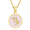 316L Stainless Steel Round Shell Constellation Necklace For Women With Vacuum Plating