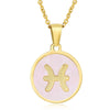 316L Stainless Steel Round Shell Constellation Necklace For Women With Vacuum Plating