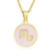 316L Stainless Steel Round Shell Constellation Necklace For Women With Vacuum Plating