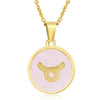 316L Stainless Steel Round Shell Constellation Necklace For Women With Vacuum Plating