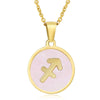 316L Stainless Steel Round Shell Constellation Necklace For Women With Vacuum Plating