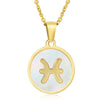 316L Stainless Steel Round Shell Constellation Necklace For Women With Vacuum Plating