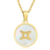 316L Stainless Steel Round Shell Constellation Necklace For Women With Vacuum Plating