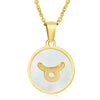 316L Stainless Steel Round Shell Constellation Necklace For Women With Vacuum Plating