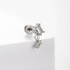 Titanium Steel Screw Rod Ear Bone Nail With Star Moon Butterfly Design For Women High Sense Niche Earrings With Zircon