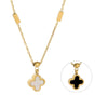 Titanium Steel Shell Fourleaf Flower Normcore Style Electroplating Unisex Cartoon Geometric Necklace
