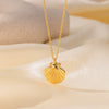 Titanium Steel Shell Necklace With Marine Life Pattern Electroplated For Women Holiday Style Jewelry