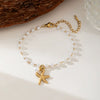 Titanium Steel Shell Necklace With Marine Life Pattern Electroplated For Women Holiday Style Jewelry