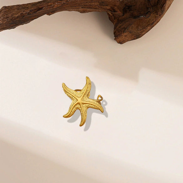 Titanium Steel Shell Necklace With Marine Life Pattern Electroplated For Women Holiday Style Jewelry