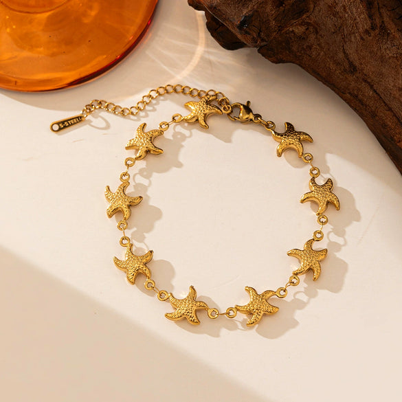 Titanium Steel Shell Necklace With Marine Life Pattern Electroplated For Women Holiday Style Jewelry