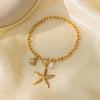 Titanium Steel Shell Necklace With Marine Life Pattern Electroplated For Women Holiday Style Jewelry