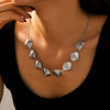 Titanium Steel Shell Pattern Jewelry Set With Electroplating Necklace And Earrings