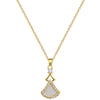 Titanium Steel Shell Skirt Microinlaid Geometric Electroplated Women's Necklace Earrings Set