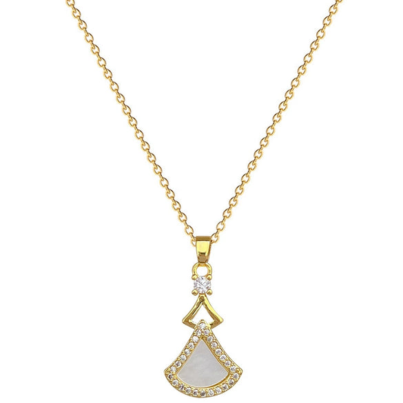 Titanium Steel Shell Skirt Microinlaid Geometric Electroplated Women's Necklace Earrings Set