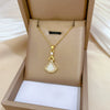 Titanium Steel Shell Skirt Microinlaid Geometric Electroplated Women's Necklace Earrings Set