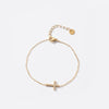 Titanium Steel Simple Cross Micro Inlaid Zircon Electroplated Women's Bracelet