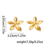 Titanium Steel Simple Fivepetal Flower Electroplated Earrings For Women