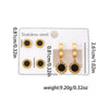 Titanium Steel Simple Geometric Women's Earring Set With Electroplating