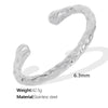 316L Stainless Steel Simple Hammer Pattern Opening Bracelet Electroplated Jewelry For Couple