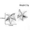 Titanium Steel Simple High End Sense Starfish Geometric Flower Earrings With Electroplating For Women