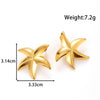 Titanium Steel Simple High End Sense Starfish Geometric Flower Earrings With Electroplating For Women