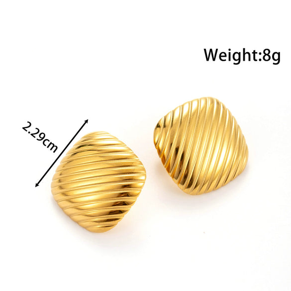 Titanium Steel Simple High End Sense Starfish Geometric Flower Earrings With Electroplating For Women