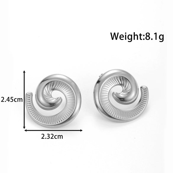 Titanium Steel Simple High End Sense Starfish Geometric Flower Earrings With Electroplating For Women