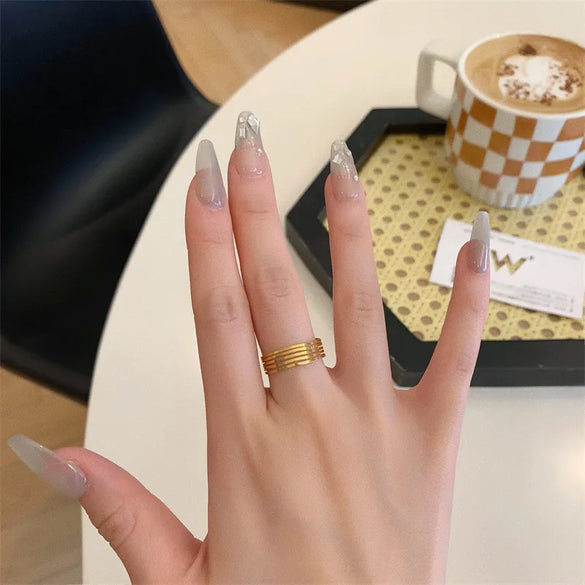 Titanium Steel Simple Style Classic Style Solid Color Rings