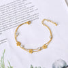 Simple Style Heart Shape Eye Flower 304 Stainless Steel 18K Gold Plated Glass Stone Bracelets In Bulk