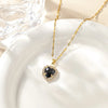 Titanium Steel Simple Style Plating Heart Shape Zircon Pendant Necklace