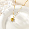 Titanium Steel Simple Style Plating Heart Shape Zircon Pendant Necklace