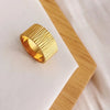 Wholesale Jewelry Simple Style Solid Color 304 Stainless Steel Titanium Steel 18K Gold Plated Plating Wide Band Rings