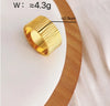 Wholesale Jewelry Simple Style Solid Color 304 Stainless Steel Titanium Steel 18K Gold Plated Plating Wide Band Rings