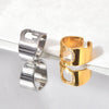 Titanium Steel Simple Style Solid Color Hollow Out Inlay Zircon Open Rings