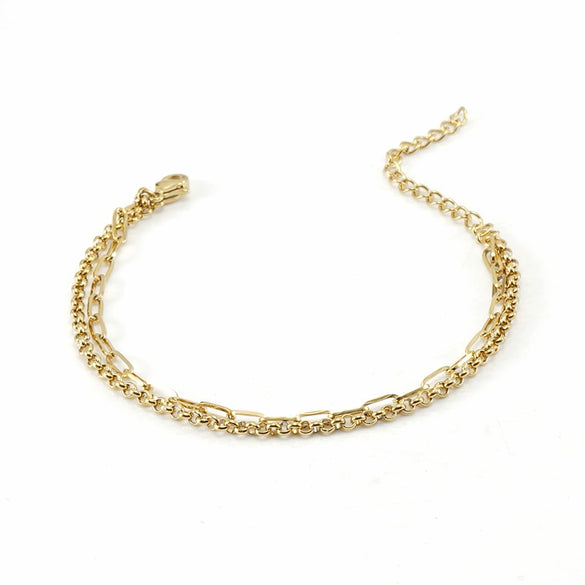 316L Stainless Steel Simple Versatile Double Layer Bracelet And Semi Finished Jewelry Chain