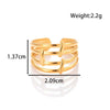 Titanium Steel Simple Versatile Hollow Pattern Ring And Adjustable Bracelet With Electroplating