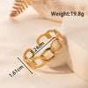 Titanium Steel Simple Versatile Hollow Pattern Ring And Adjustable Bracelet With Electroplating
