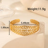 Titanium Steel Simple Versatile Hollow Pattern Ring And Adjustable Bracelet With Electroplating