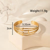 Titanium Steel Simple Versatile Hollow Pattern Ring And Adjustable Bracelet With Electroplating
