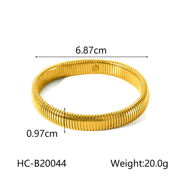 Titanium Steel Singlelayer Elastic Snake Chain Bracelet Geometric Diamond Style