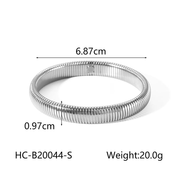 Titanium Steel Singlelayer Elastic Snake Chain Bracelet Geometric Diamond Style