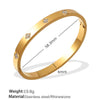 316L Stainless Steel Sixpointed Star Buckle Bracelet 18K Goldplated With Zircon