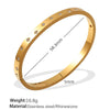 316L Stainless Steel Sixpointed Star Buckle Bracelet 18K Goldplated With Zircon