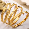 316L Stainless Steel Sixpointed Star Buckle Bracelet 18K Goldplated With Zircon