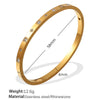 316L Stainless Steel Sixpointed Star Buckle Bracelet 18K Goldplated With Zircon