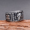 Titanium Steel Skull Ring For Men Electroplated