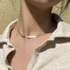 Titanium Steel Snake Bone Chain Electroplated Women's Niche Thin All Match Necklace With Geometric Design
