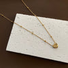 Titanium Steel Snake Bone Chain Necklace With Geometry Pendant For Women Real Gold Plating