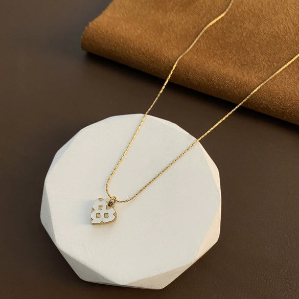 Titanium Steel Snake Bone Chain Necklace With Geometry Pendant For Women Real Gold Plating