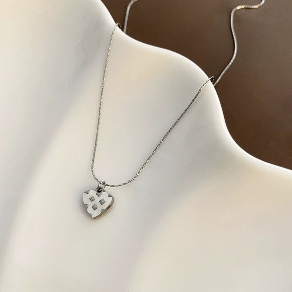 Titanium Steel Snake Bone Chain Necklace With Geometry Pendant For Women Real Gold Plating